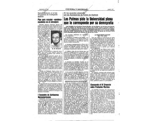 Las Palmas pide la universidad que le corresponde 31/07/1982 ABC