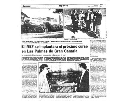 Implantación INEF en Las Palmas de Gran Canaria. 1986 Canarias7