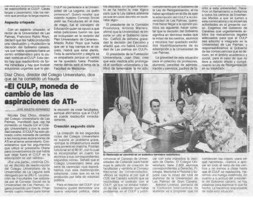 El CULP moneda de cambio para ATI. 1989 Canarias7