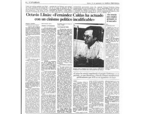 Fernández Caldas ha actuado con un cinismo político incalificable. 1989 La Provincia