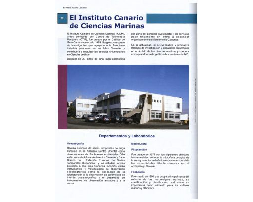 Instituto Canario de Ciencias Marinas 2005 ICCM