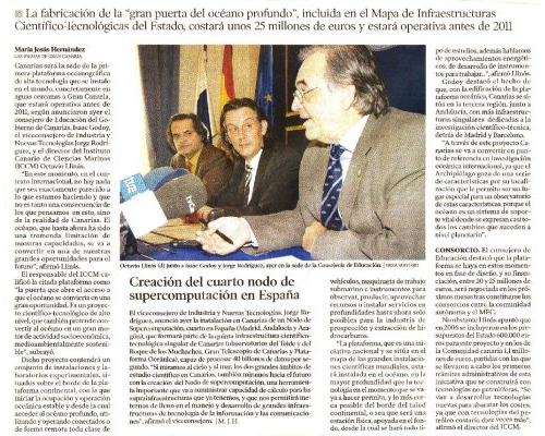 Gran Canaria sede de la primera plataforma oceánica del mundo. 2007