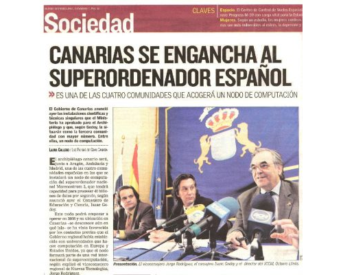 2007 Canarias se engancha al superordenador español