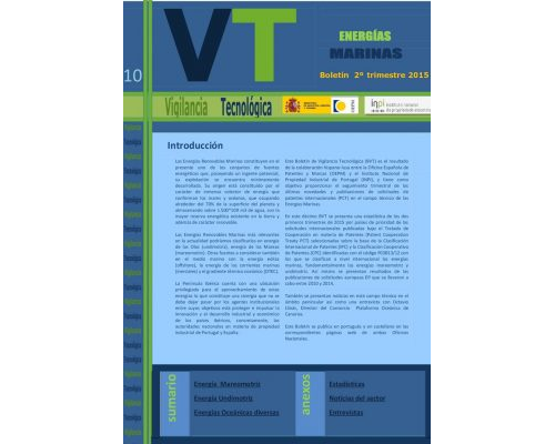 2015 VT Boletín Vigilancia Tecnológica (Energías Marinas)