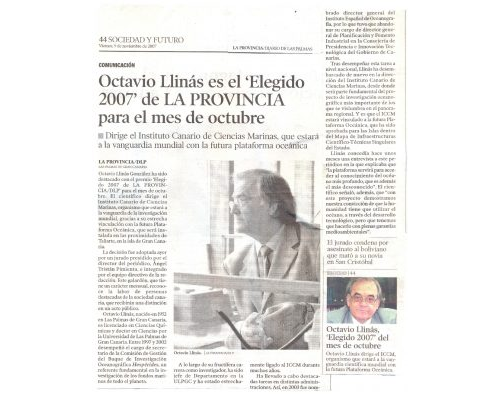 Elegido 2007 de La Provincia para el mes de octubre